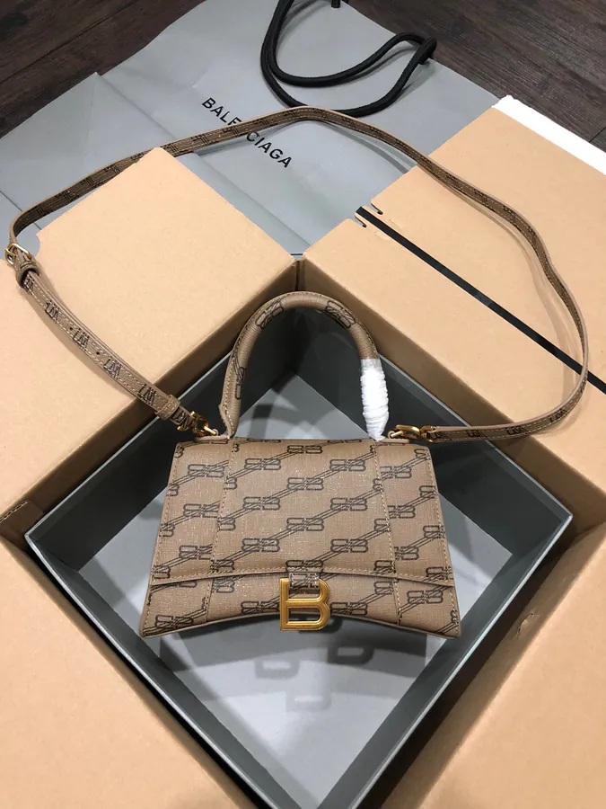 Balen Hourglass Bucket Bag with Silver Accents