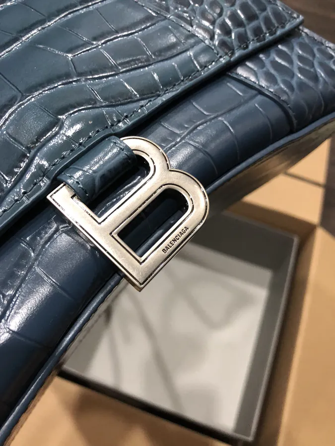 Balenciagα Hourglass Sandbag with Silver Buckle