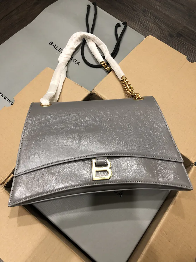 BaleNCIAG Crush Sand漏 Chain Bag Medium Size