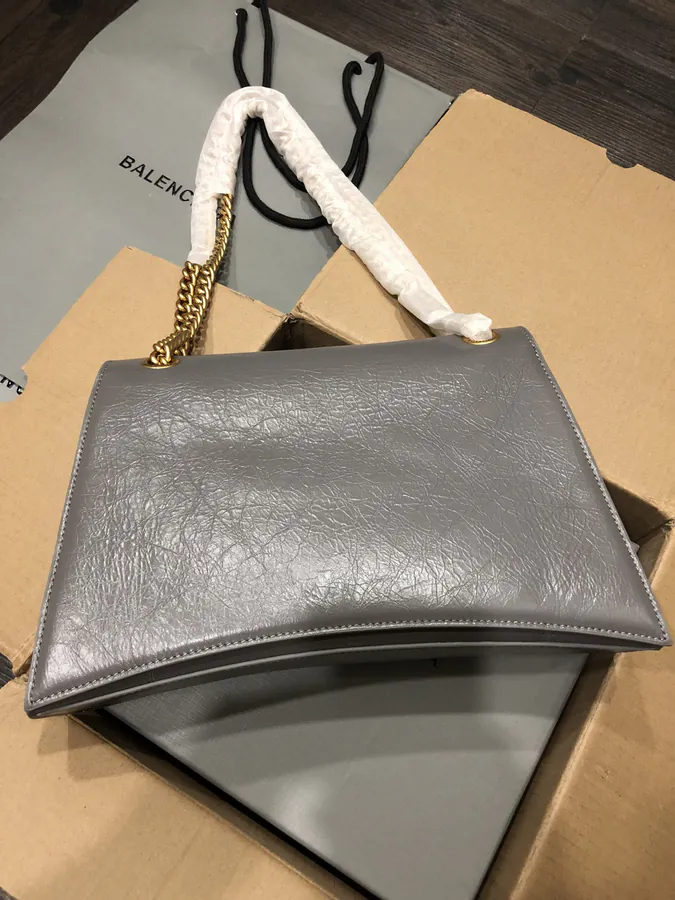 BaleNCIAG Crush Sand漏 Chain Bag Medium Size