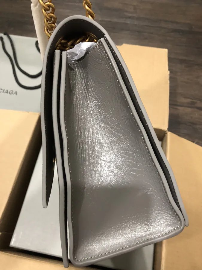 BaleNCIAG Crush Sand漏 Chain Bag Medium Size