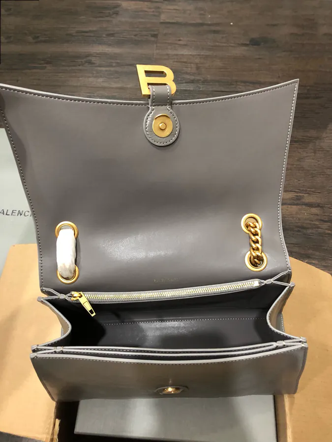 BaleNCIAG Crush Sand漏 Chain Bag Medium Size