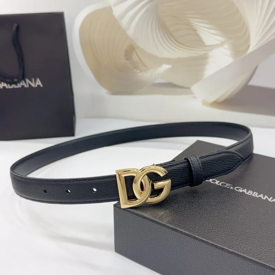 D&G Belt in Full Grain Calfskin, 2.5cm Width