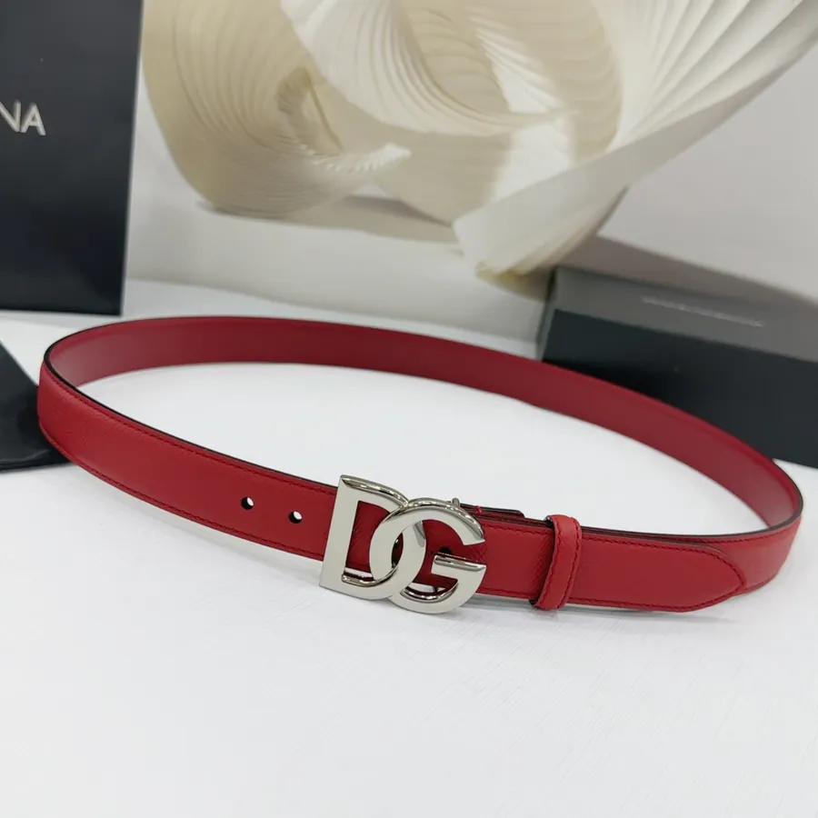 D&G 2.5cm Belt in Full Grain Leather