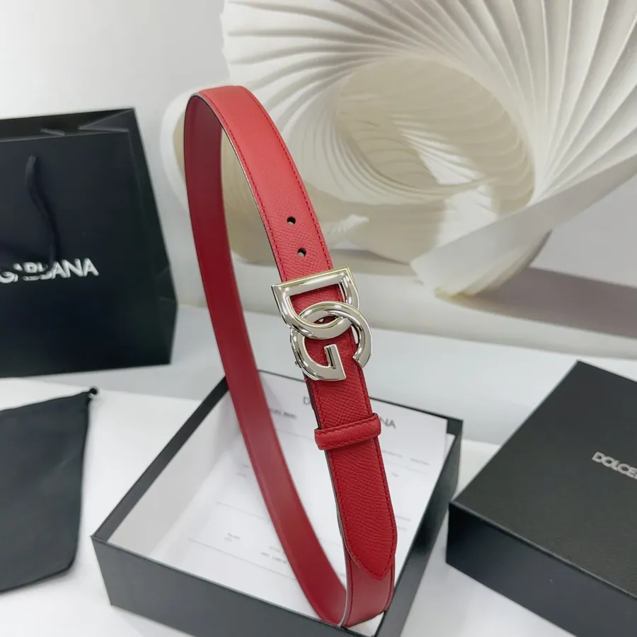 D&G 2.5cm Belt in Full Grain Leather