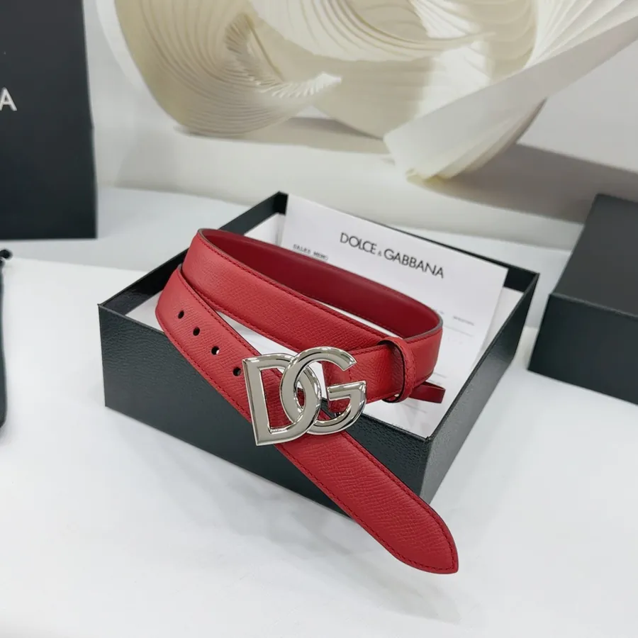 D&G 2.5cm Belt in Full Grain Leather