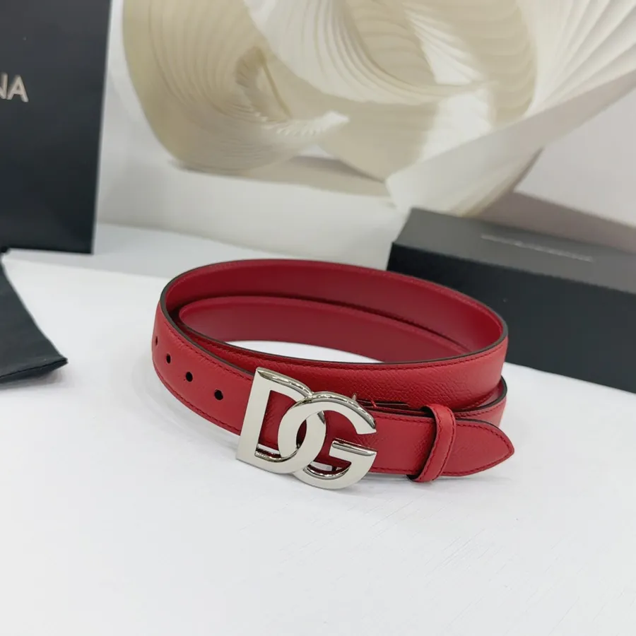 D&G 2.5cm Belt in Full Grain Leather