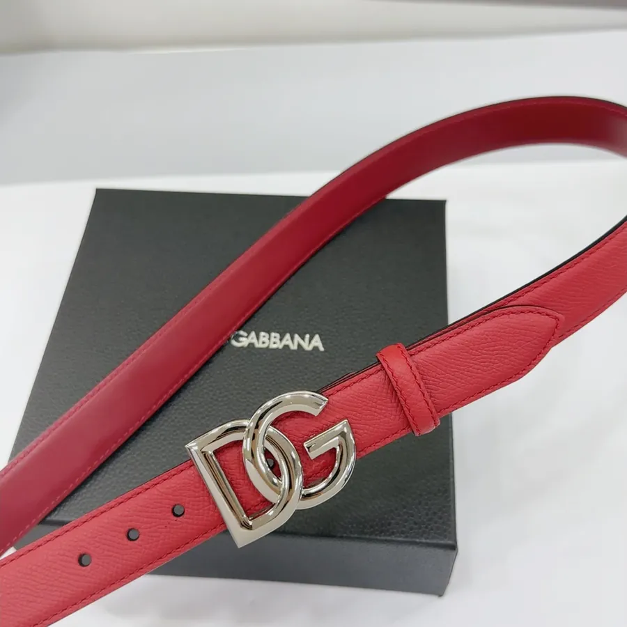 D&G 2.5cm Belt in Full Grain Leather