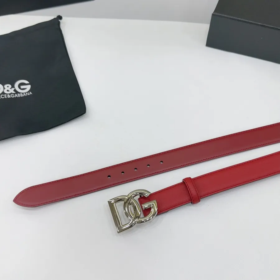 D&G 2.5cm Belt in Full Grain Leather