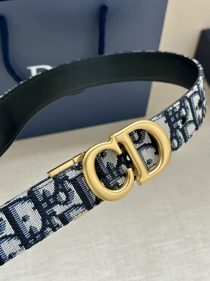 30mm Montaigne Belt Inspired by Classic Handbag, Reversible Design
