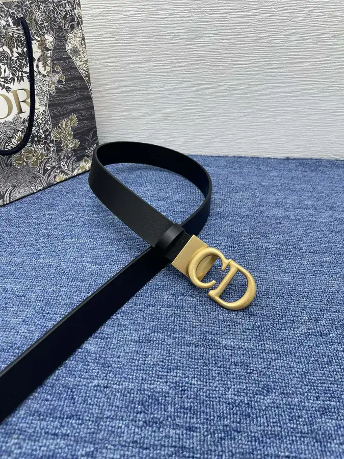 Montaigne Avenue Belt in Black Smooth Calfskin