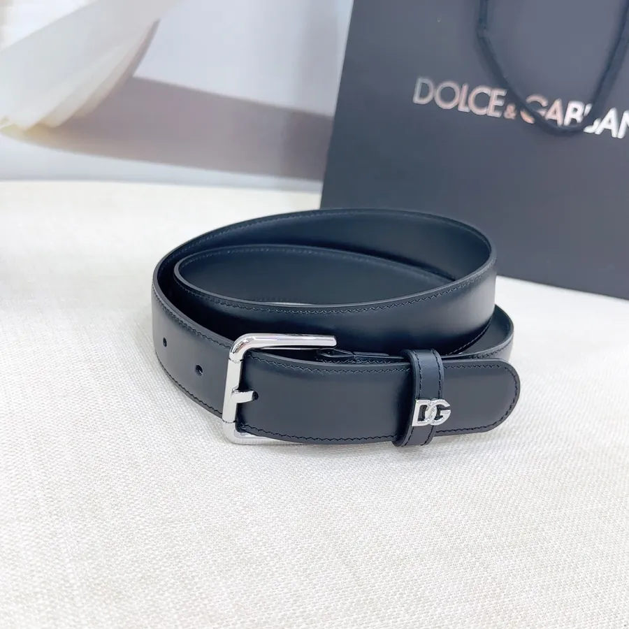 D&G Belt in 3.0cm Width, Genuine Leather