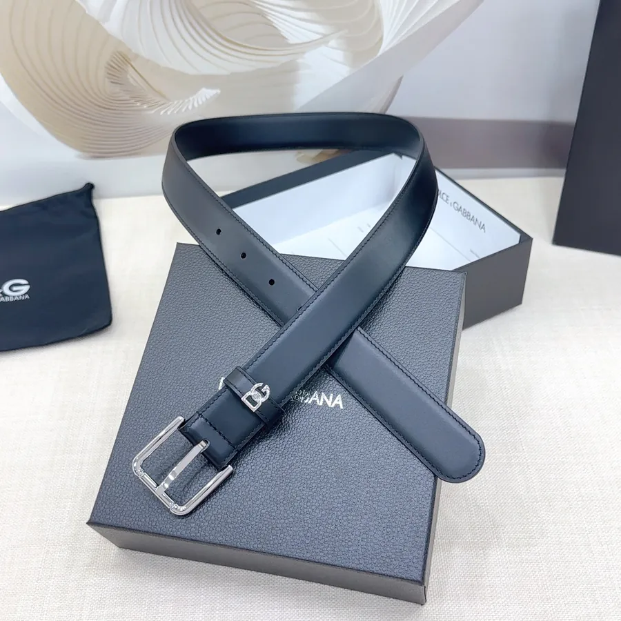 D&G Belt in 3.0cm Width, Genuine Leather