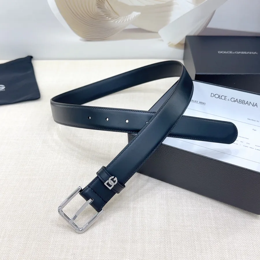 D&G Belt in 3.0cm Width, Genuine Leather