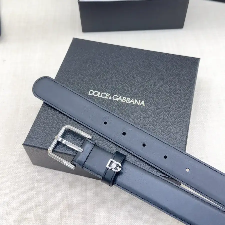 D&G Belt in 3.0cm Width, Genuine Leather