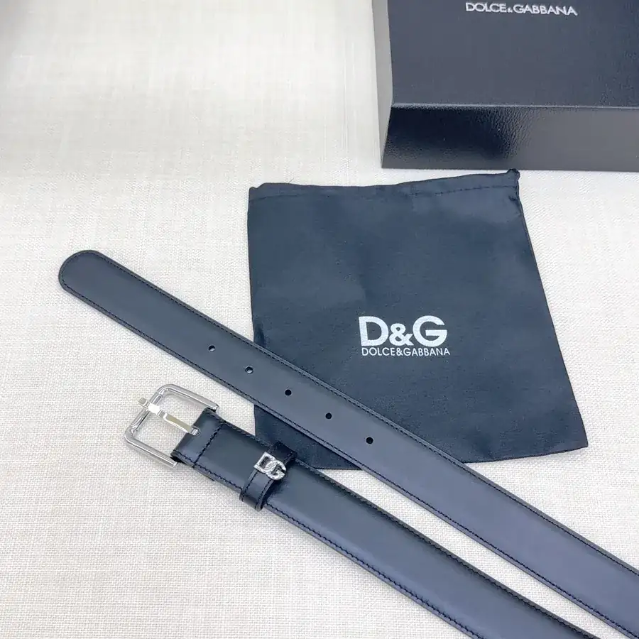 D&G Belt in 3.0cm Width, Genuine Leather