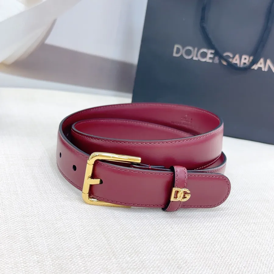 D&G Belt in 3.0cm Width, Genuine Leather