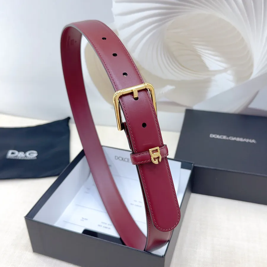 D&G Belt in 3.0cm Width, Genuine Leather