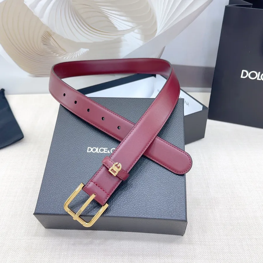 D&G Belt in 3.0cm Width, Genuine Leather