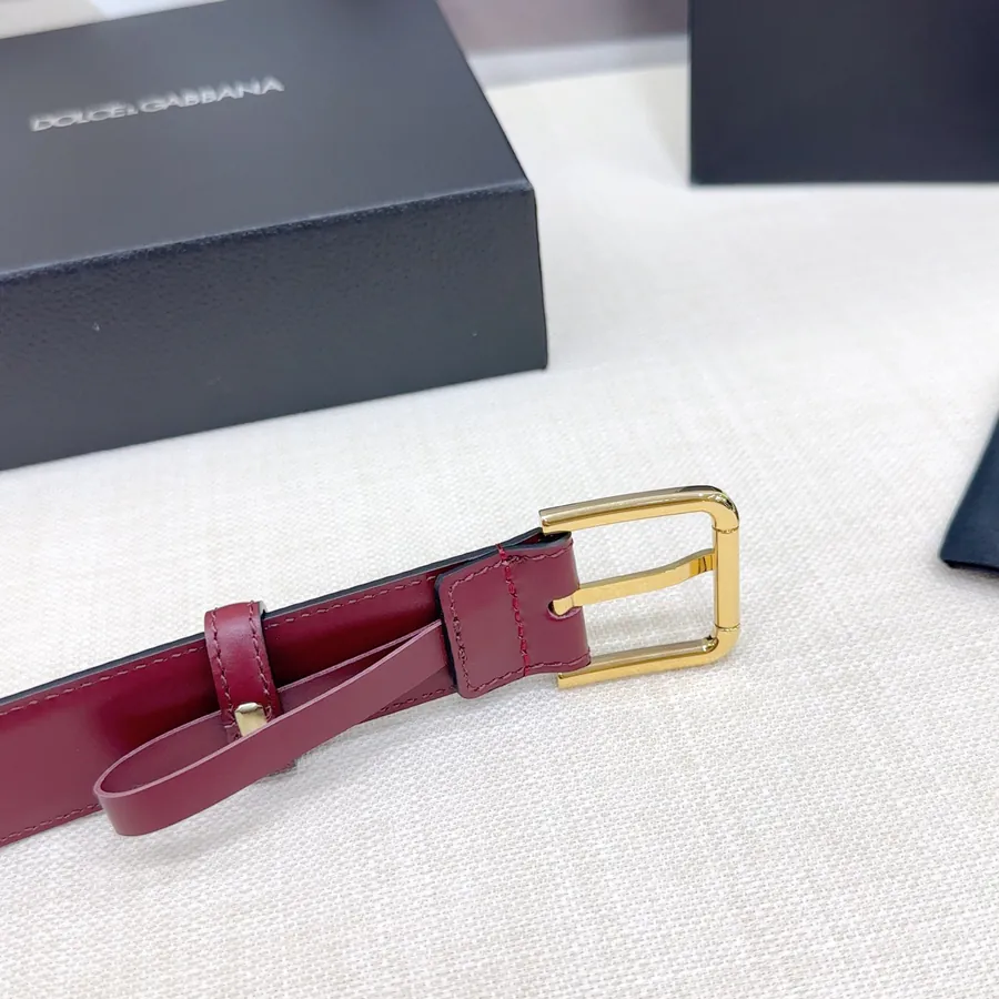 D&G Belt in 3.0cm Width, Genuine Leather