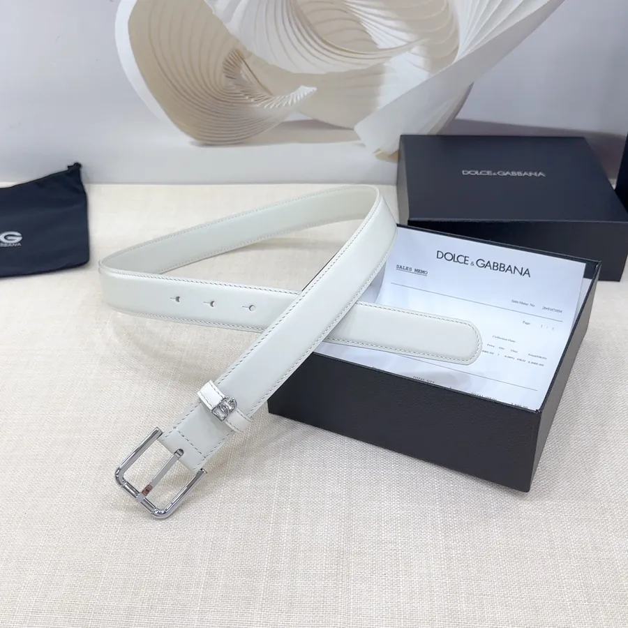 D&G Belt in 3.0cm Width, Premium Full Grain Leather