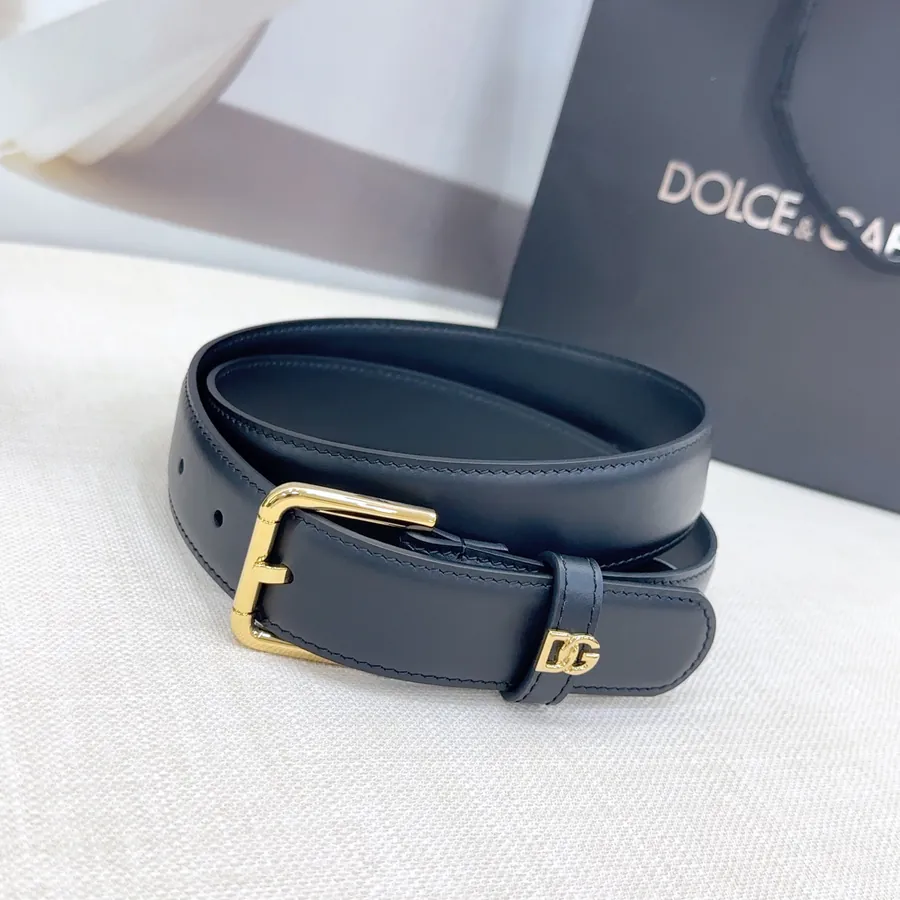 D&G Belt in 3.0cm Width, Genuine Leather