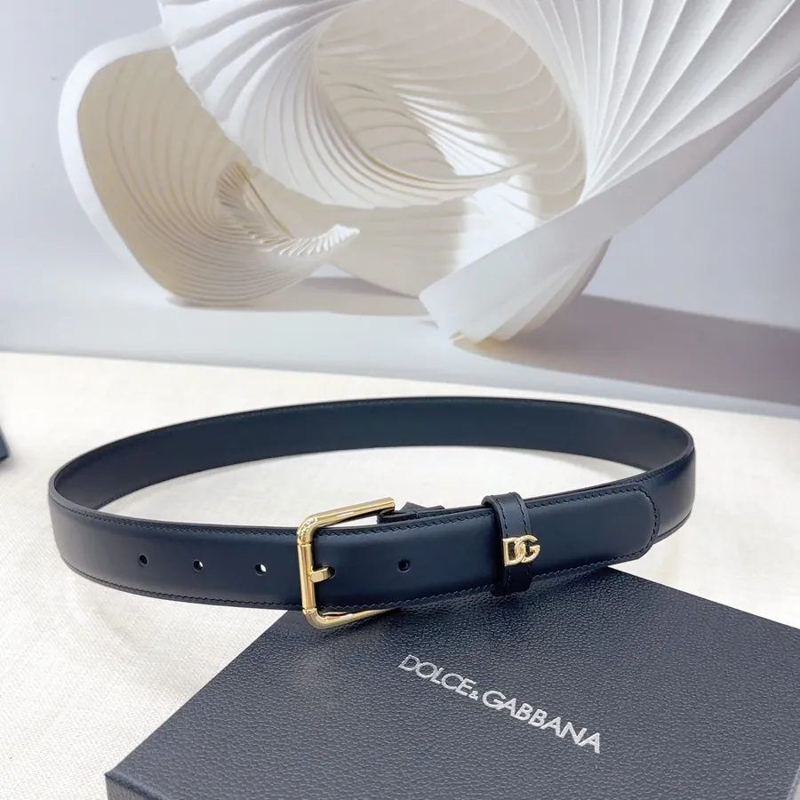 D&G Belt in 3.0cm Width, Genuine Leather