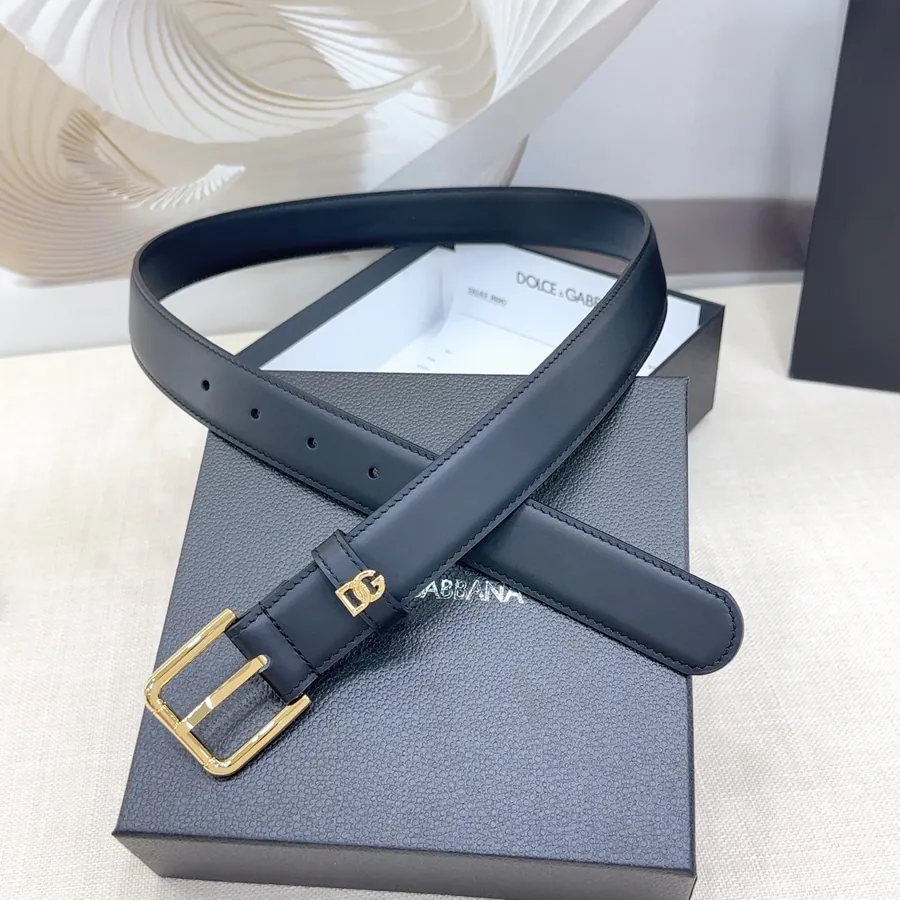 D&G Belt in 3.0cm Width, Genuine Leather