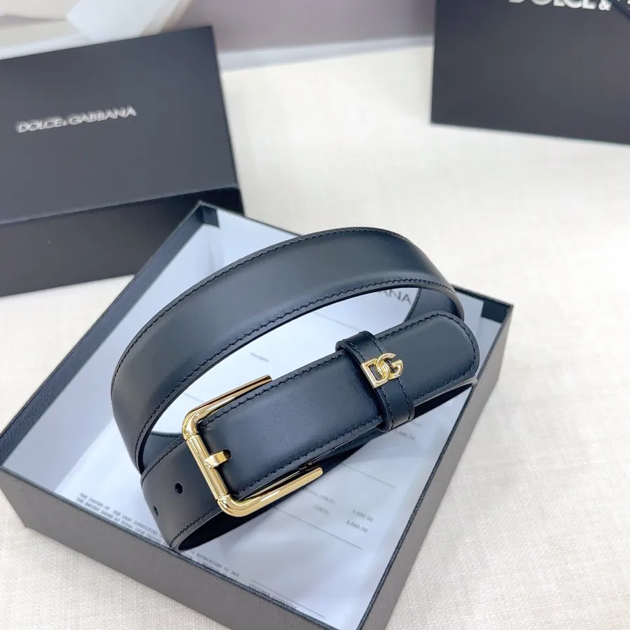 D&G Belt in 3.0cm Width, Genuine Leather