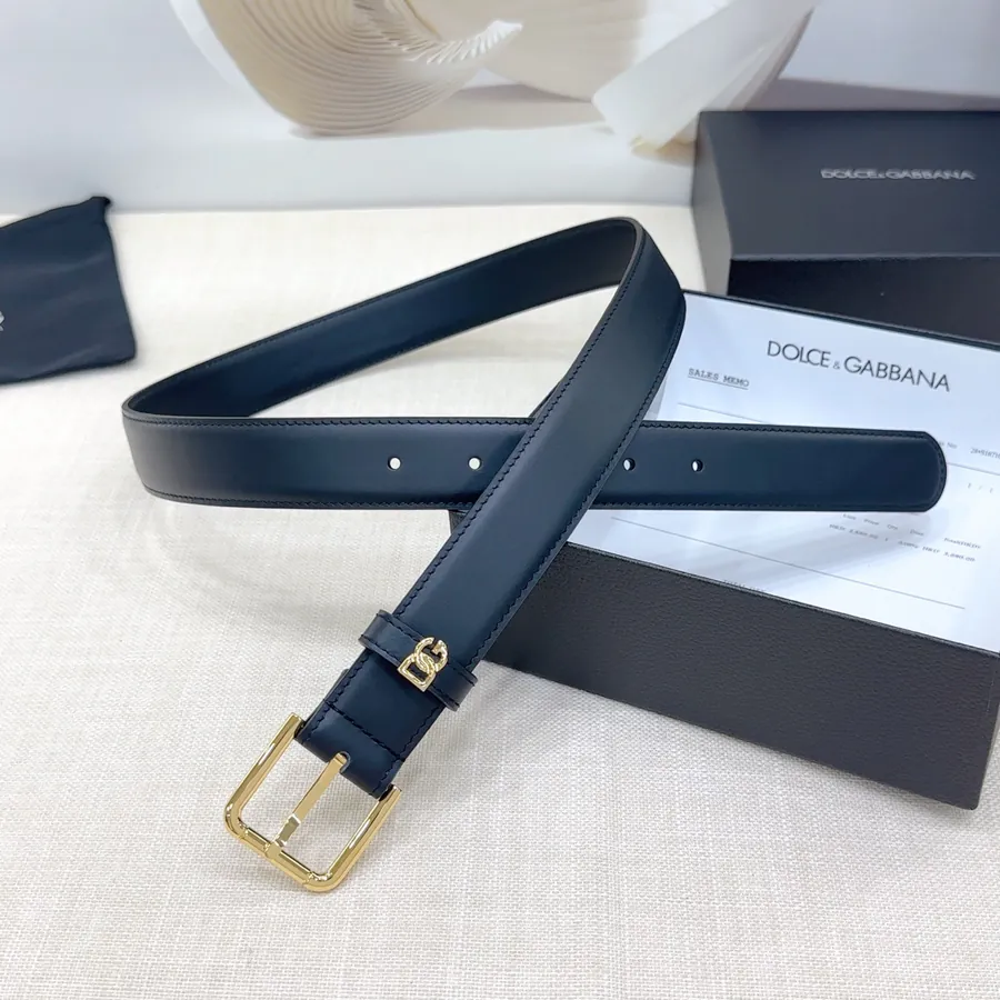 D&G Belt in 3.0cm Width, Genuine Leather
