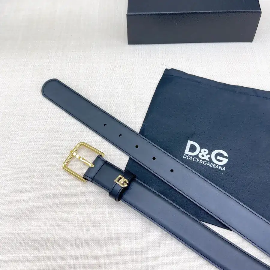 D&G Belt in 3.0cm Width, Genuine Leather