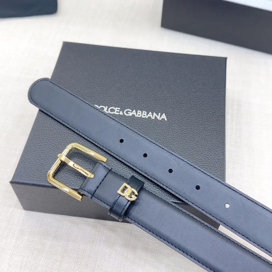 D&G Belt in 3.0cm Width, Genuine Leather