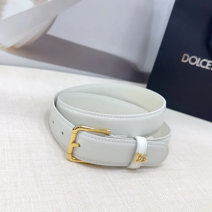 D&G Belt in 3.0cm Width, Genuine Leather
