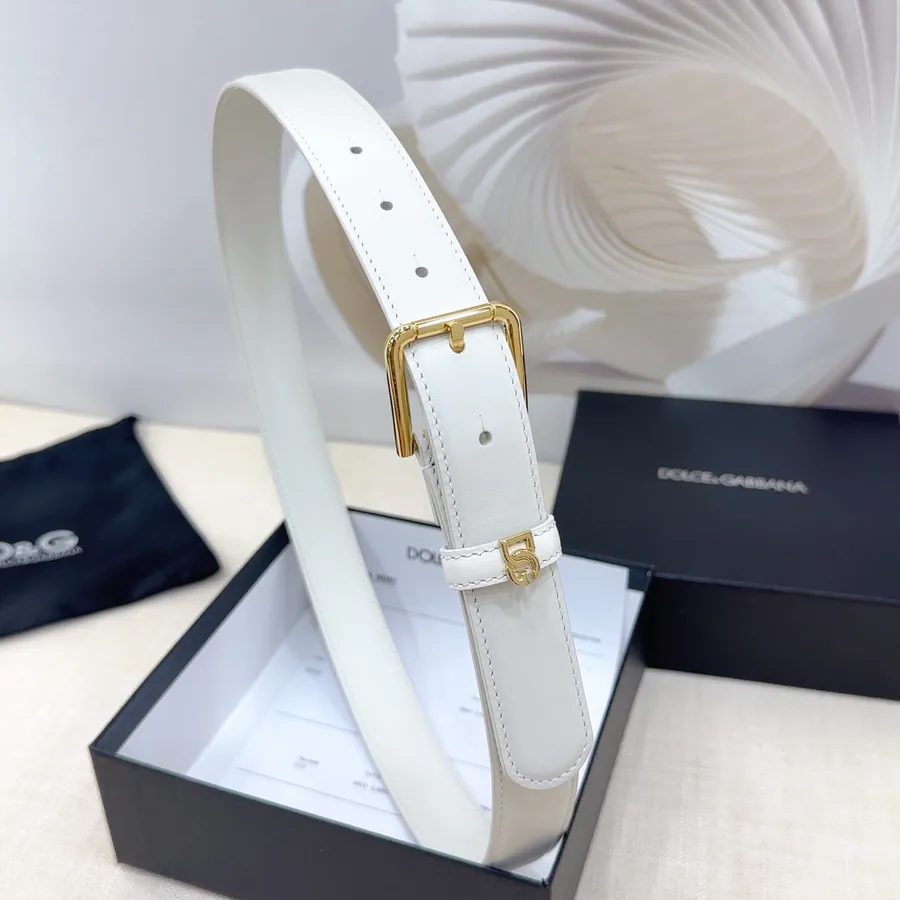 D&G Belt in 3.0cm Width, Genuine Leather