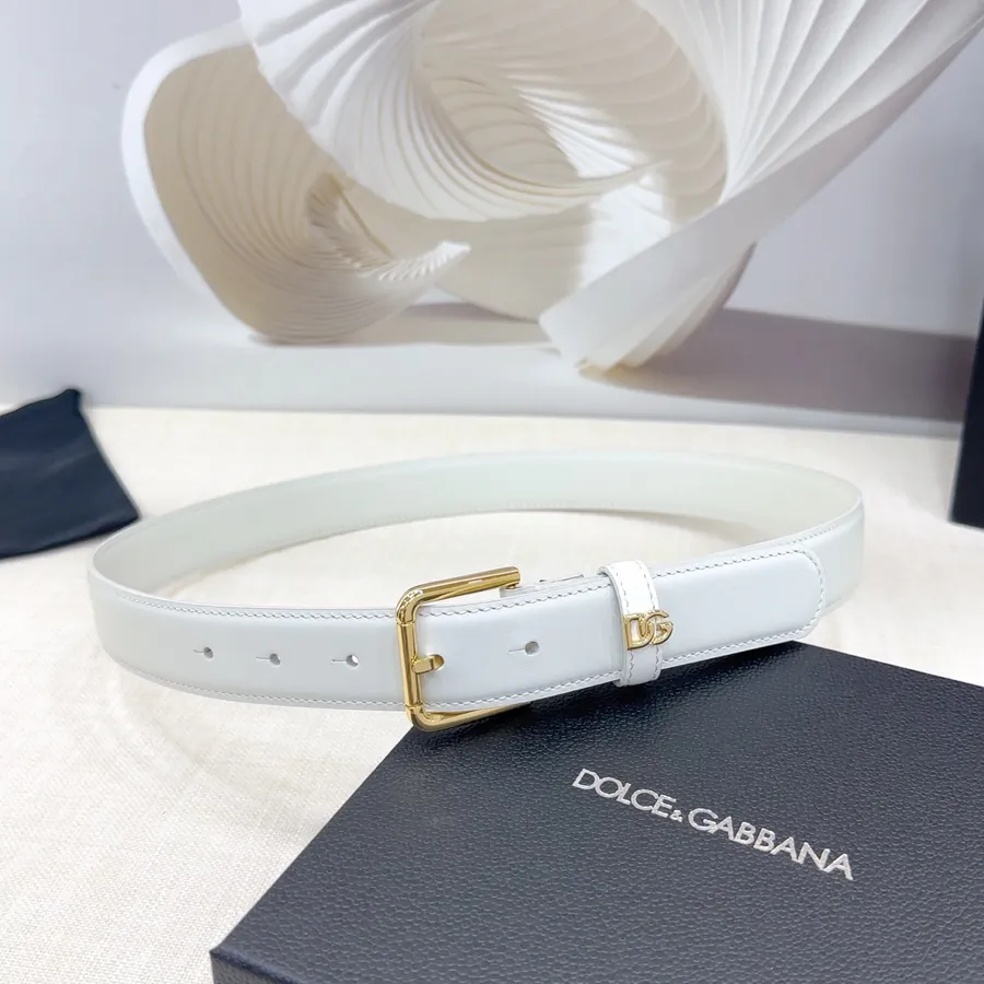 D&G Belt in 3.0cm Width, Genuine Leather
