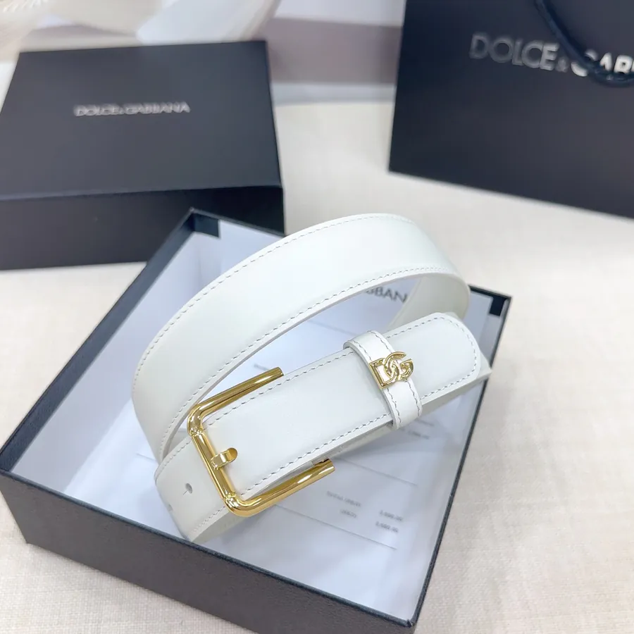 D&G Belt in 3.0cm Width, Genuine Leather