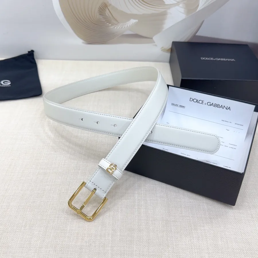 D&G Belt in 3.0cm Width, Genuine Leather