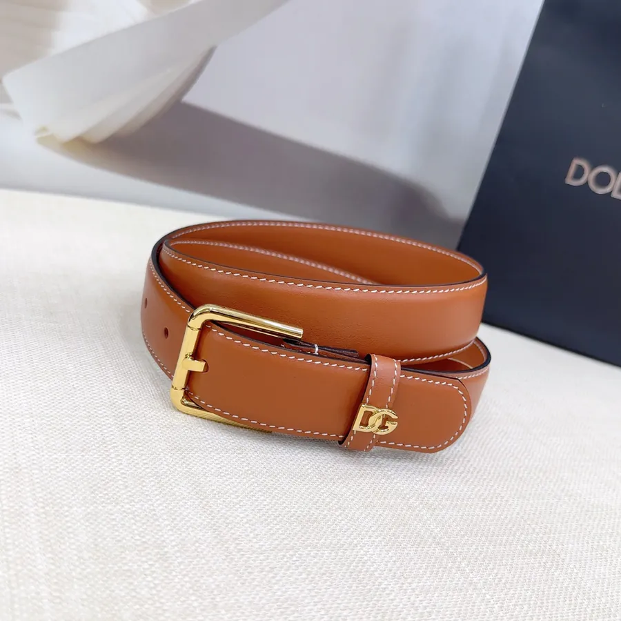 D&G Belt in 3.0cm Width, Premium Full Grain Leather