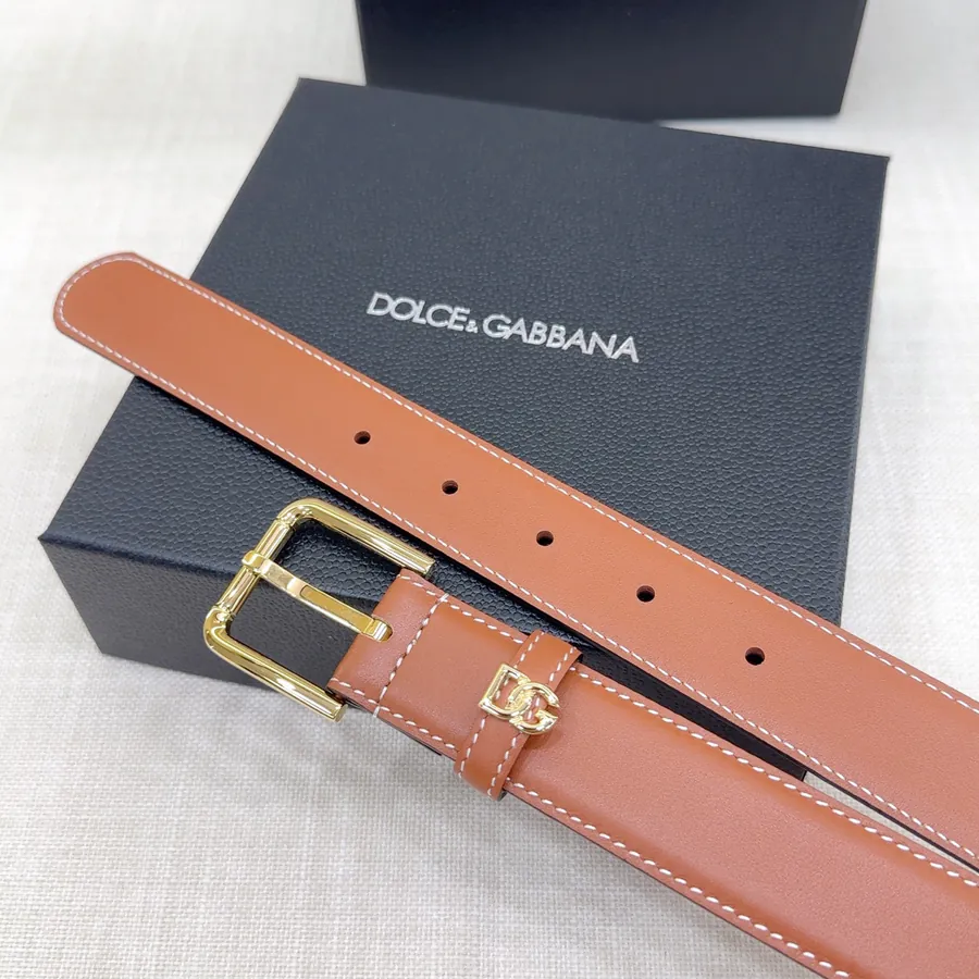 D&G Belt in 3.0cm Width, Premium Full Grain Leather
