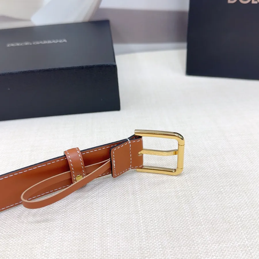 D&G Belt in 3.0cm Width, Premium Full Grain Leather