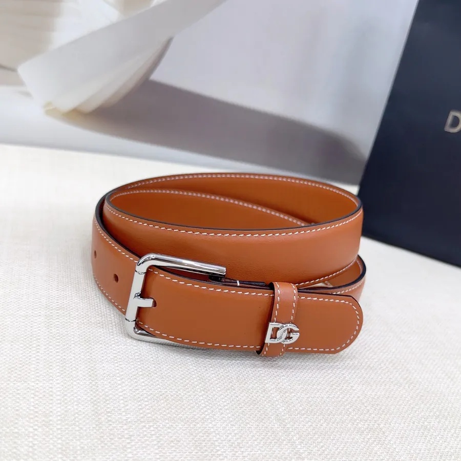 D&G Belt in 3.0cm Width, Genuine Leather