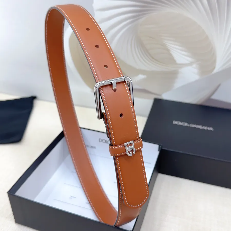 D&G Belt in 3.0cm Width, Genuine Leather
