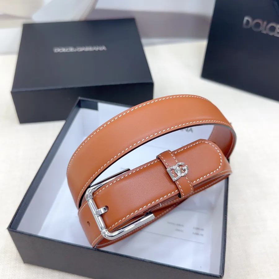 D&G Belt in 3.0cm Width, Genuine Leather