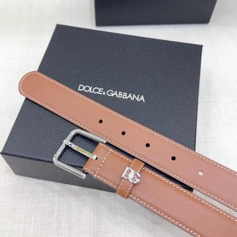 D&G Belt in 3.0cm Width, Genuine Leather