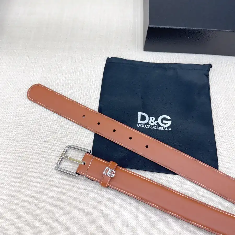 D&G Belt in 3.0cm Width, Genuine Leather