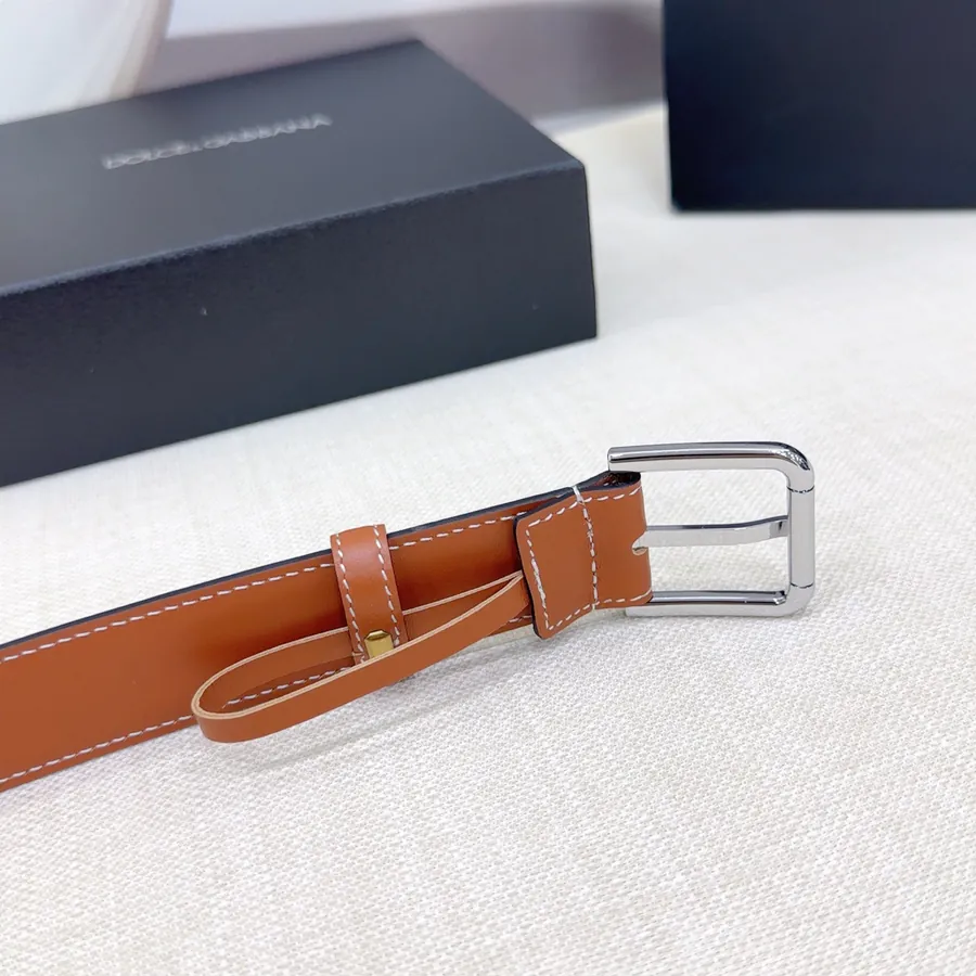 D&G Belt in 3.0cm Width, Genuine Leather