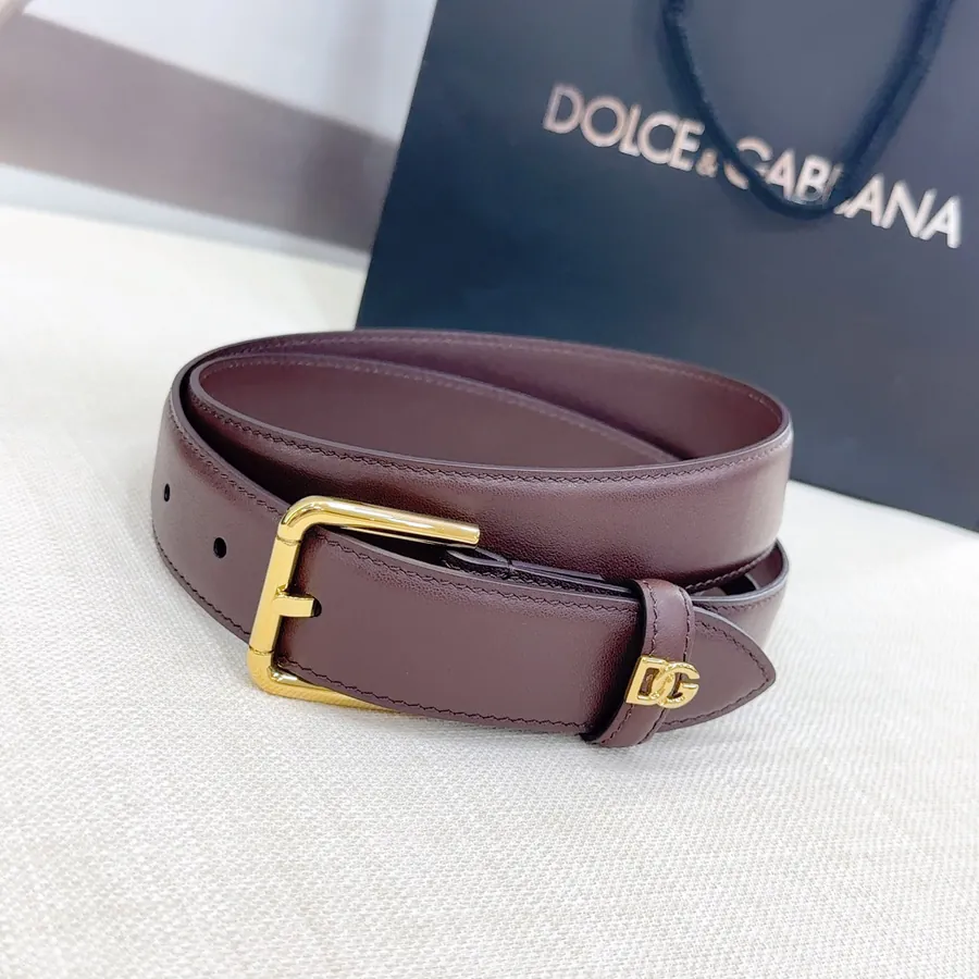 D&G Belt in 3.0cm Width, Premium Full Grain Leather