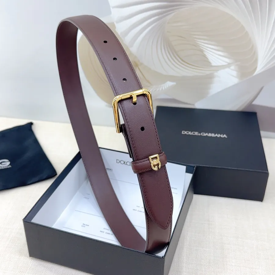 D&G Belt in 3.0cm Width, Premium Full Grain Leather