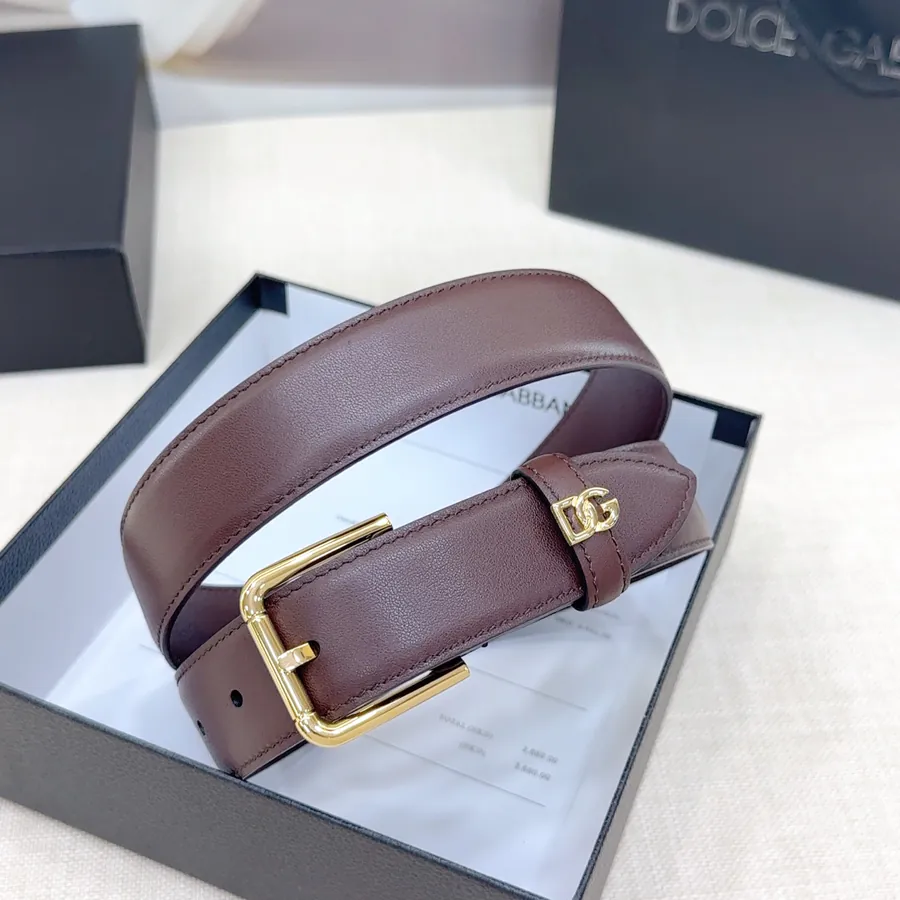 D&G Belt in 3.0cm Width, Premium Full Grain Leather