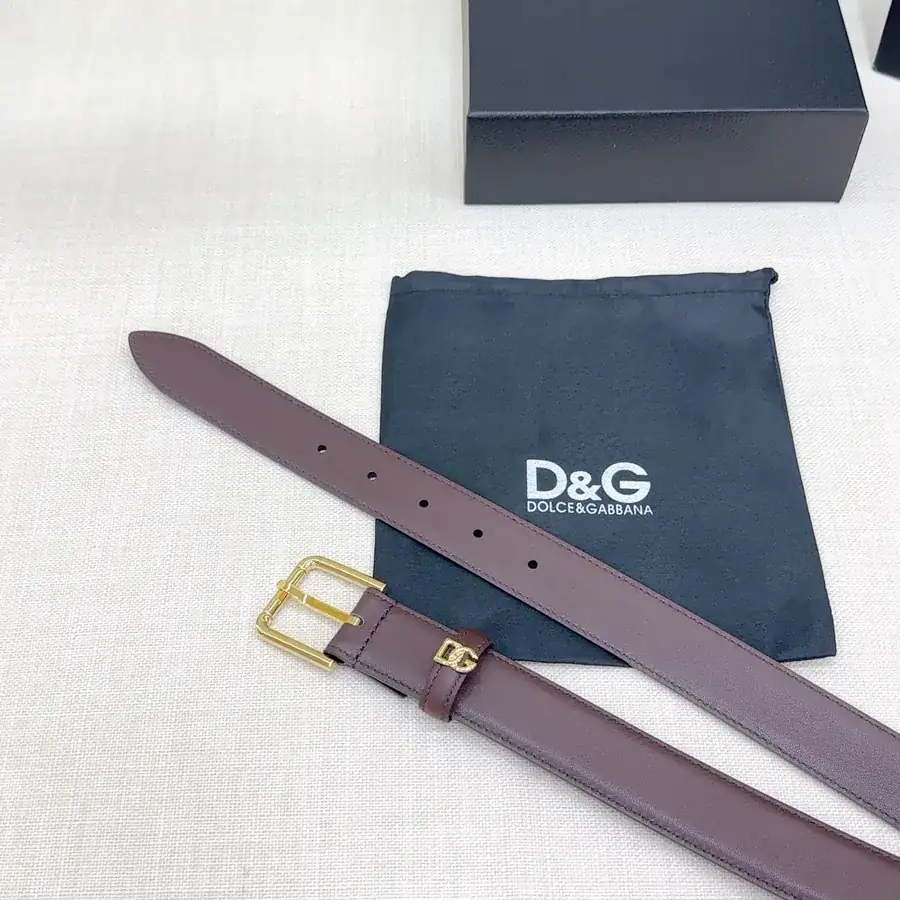 D&G Belt in 3.0cm Width, Premium Full Grain Leather